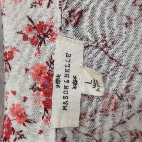 Bohemian Floral Print Top Size Large Cottagecore Feminine Western Casual - Picture 4 of 7